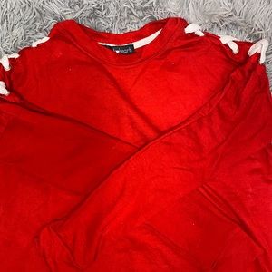 Red Cross Tie Up Shirt